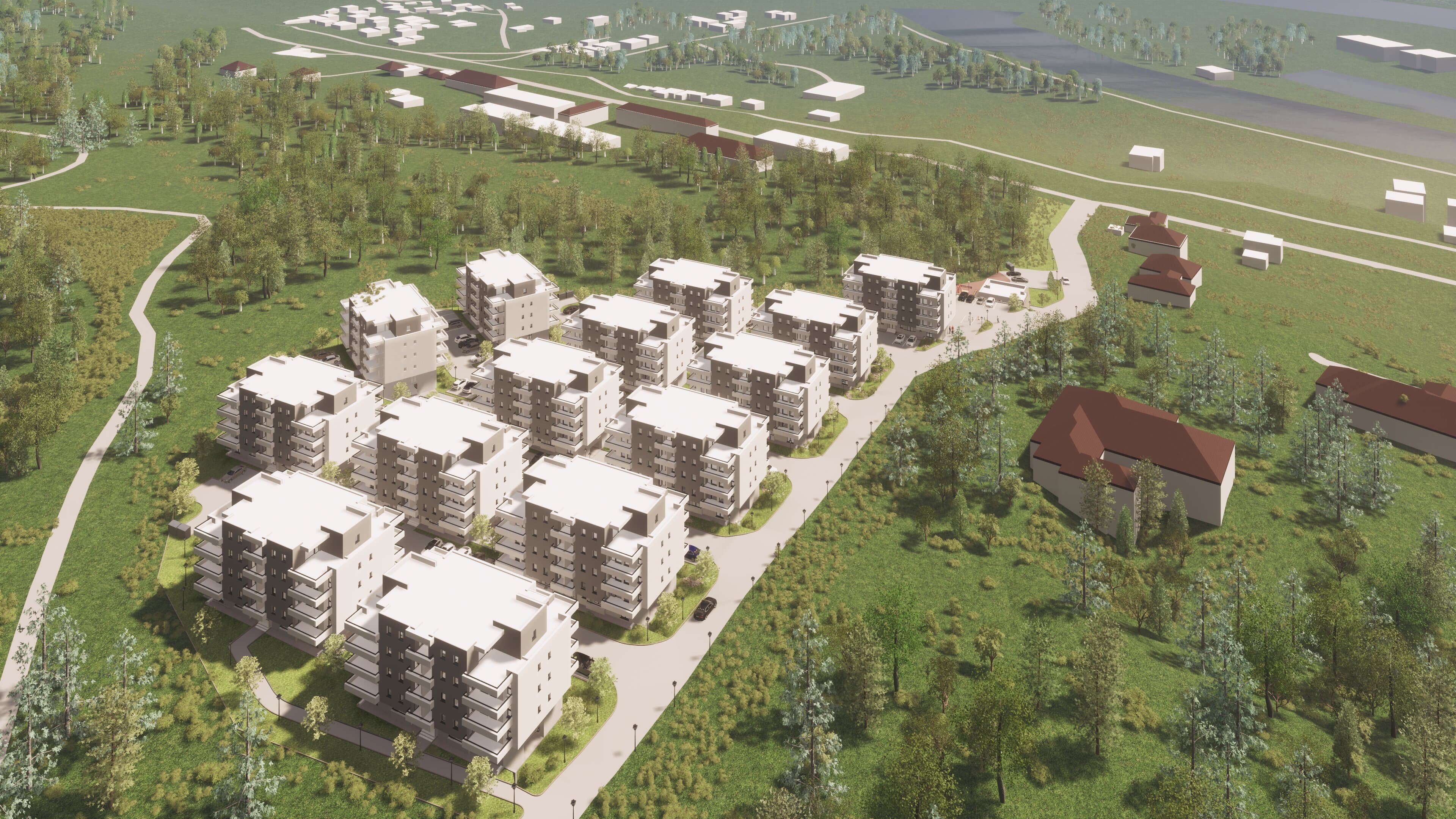 Green Residence — vedere aeriană laterală